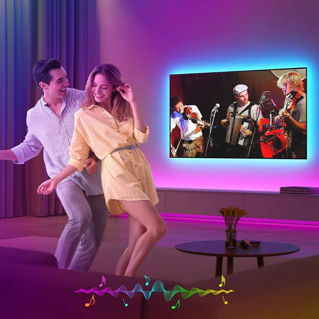 LED Strip 2M, Bluetooth USB Led Beleuchtung Hintergrundbeleuchtung Für 40 Bis 60 Zoll HDTV, Pc-Monitor, Deko, Party, Steuerbar Mit App+Fernbedienung, LED TV Hintergrundbeleuchtung Sync Mit Musik