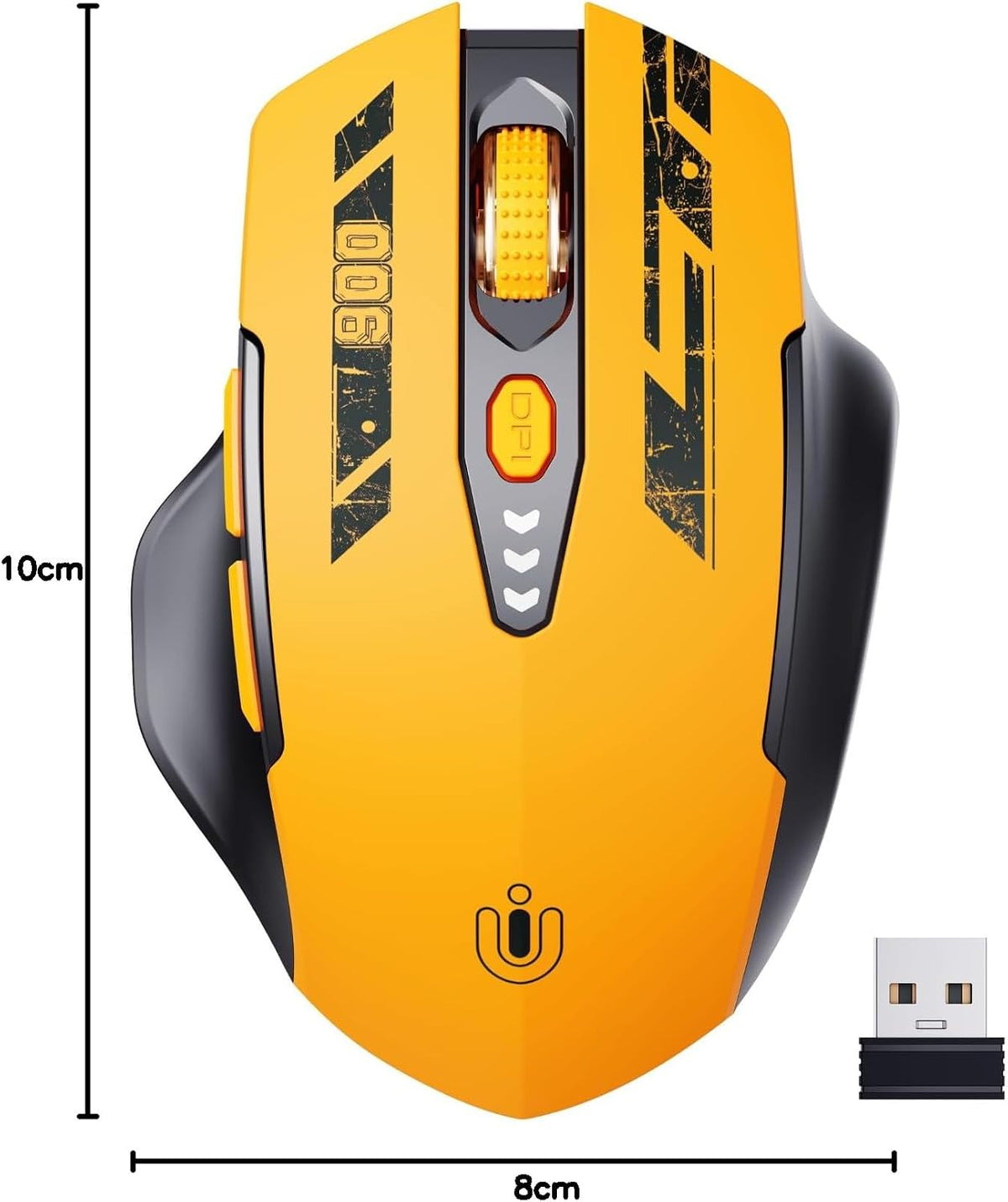 Uineer Kabellose Maus, 2,4 Ghz Usb-Funkmaus, Batteriestandsanzeige | Wiederaufladbare Ergonomische Funkmaus Mit 4 Einstellbaren Dpi-Stufen, Für PC Und Laptop, Büro, Homeoffice Und Gaming