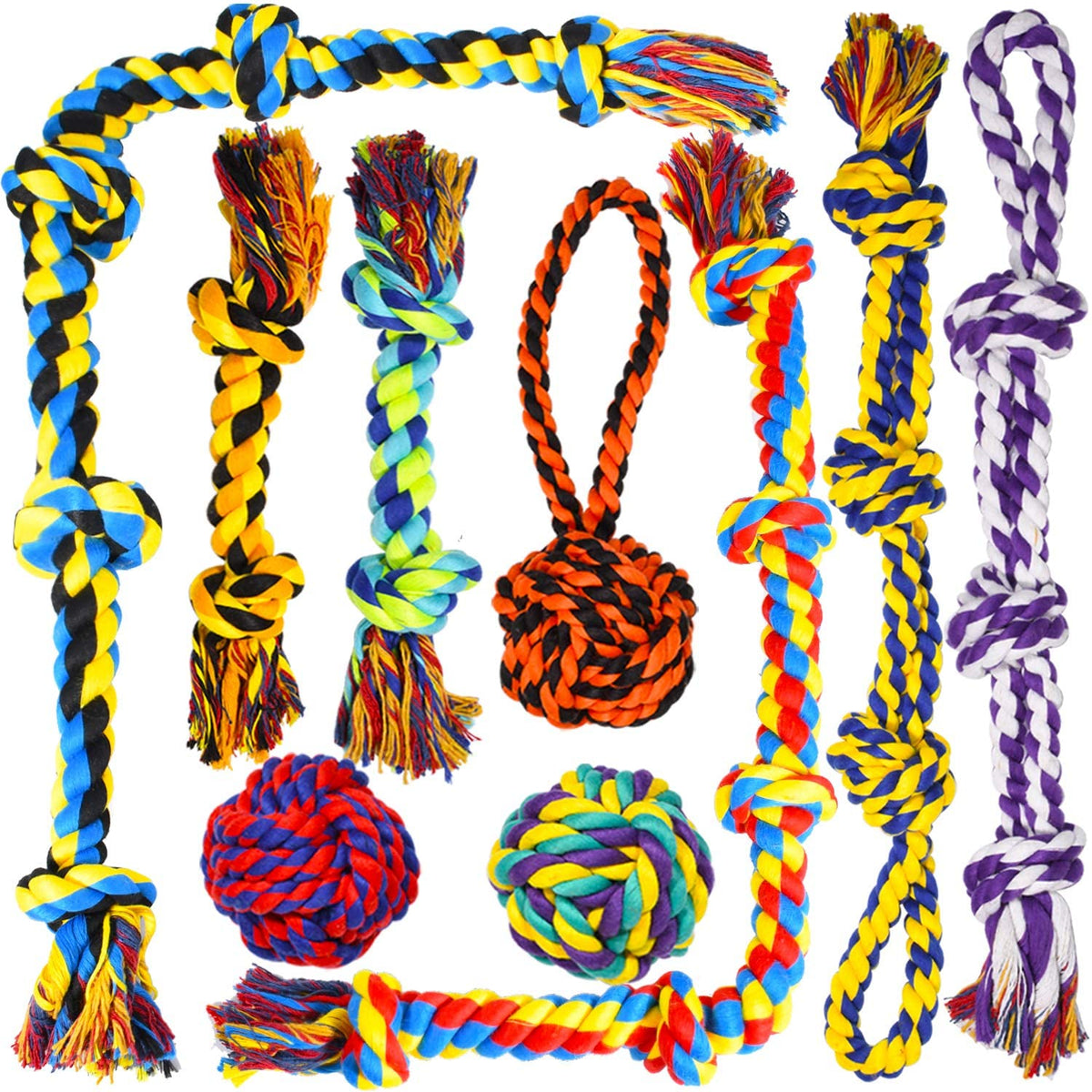 SHARLOVY Puppy Rope Toy, Dog Rope Toy for Small Dogs, Puppy Tething Toys, Cotton Interactive Tug of War Dog Toy for Puppy Langeweile, Dog Chew Toys for Aggressive Chewers Small Breed