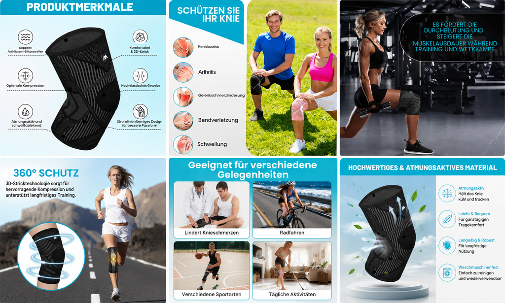 Beugo Knee Sleeve – Compression Knee Brace for Men & Women | Sports Support for Dancing, Volleyball, Yoga & Running