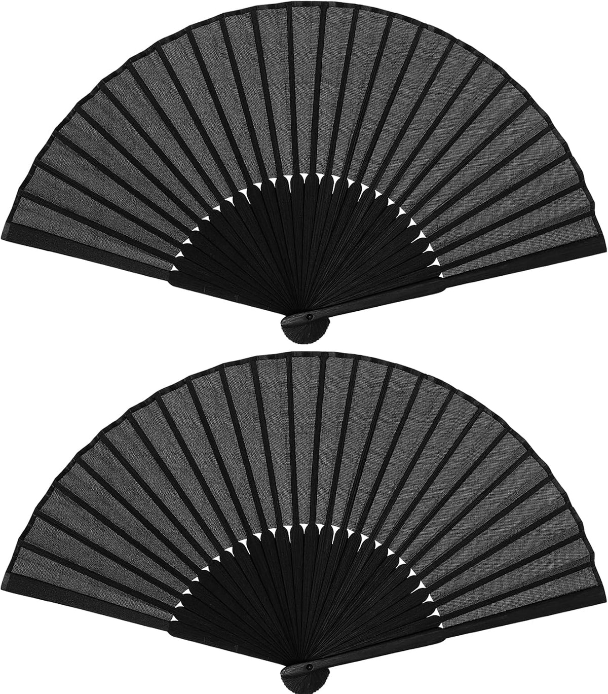 2 Stück Handfächer Faltventilator Chinesischer Handfächer Hochzeitsfächer Fan Orientalischer Tuch Stoff Fan Für Tanz, Schwarz Taschenfächer Faltfächer Klappfächer Für Hochzeite Geburttag Party DIY