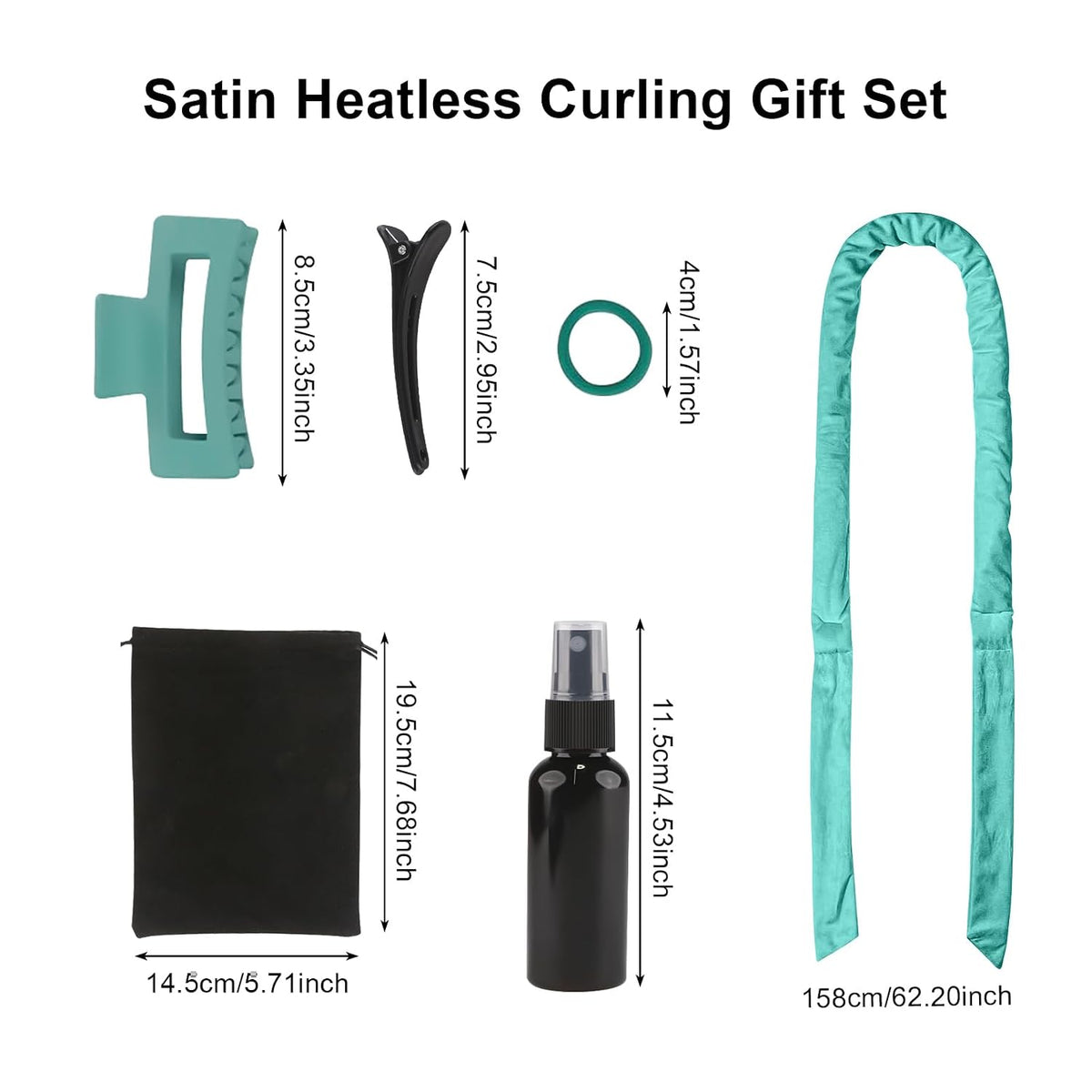 Neu Lockenwickler Locken Ohne Hitze,Heatless Curls Band Lockiges Haar-Set Grün