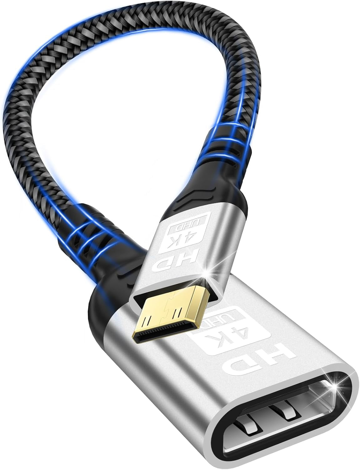 Mini HDMI Auf HDMI Adapter,Hdmi Auf Mini HDMI Adapter | Support 4K@60Hz,Uhd,3D,Hdr,Arc Mini HDMI Adapter,Kompatibel Mit Dslr,Camcorder,Laptop,Tablet,Hdtv,Projector,Raspberry Pi