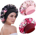 3 Pcs Soft Satin Bonnet, Silk Bonnet Hair Wrap for Sleeping, Sleeping Hair Care Cap Bonnets, Night Sleeping Head Cover Sleeping Hat for Women and Girls Curly Hair