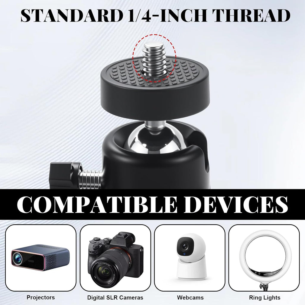 Beamer Halterung Wand, Beamer Projektor Halterung, 360° Drehbar Projector Mount, Beamer Deckenhalterung Mit 1/4 Gewinde, Metall Projector Stand Für Büro, Heimkino, Spielzimmer