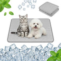 Qoosea Kühlmatte Für Hunde Selbstkühlende Hundematte, Komfortabel Pet Cooling Mat Kühldecke Waschbar Pad Kältematte Für Haustiere Ungiftiges, Faltbar Kühlmatte Hunde Katzen Für Sommer (50*40CM, Grau)