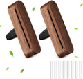 Auto Lufterfrischer 2 Stück Auto Diffusor Für Ätherische Öle Holz Auto Duft Innenraum Auto Vent Diffuser Mit 8 Nachfüllauflagen Für Mehr Fahrspaß Und Fahrfreude (Ohne Öl)
