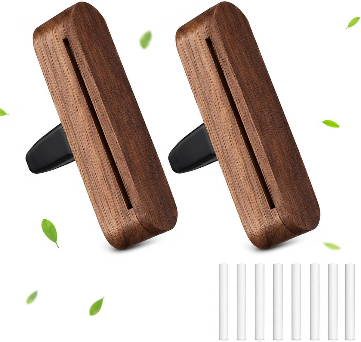 Auto Lufterfrischer 2 Stück Auto Diffusor Für Ätherische Öle Holz Auto Duft Innenraum Auto Vent Diffuser Mit 8 Nachfüllauflagen Für Mehr Fahrspaß Und Fahrfreude (Ohne Öl)