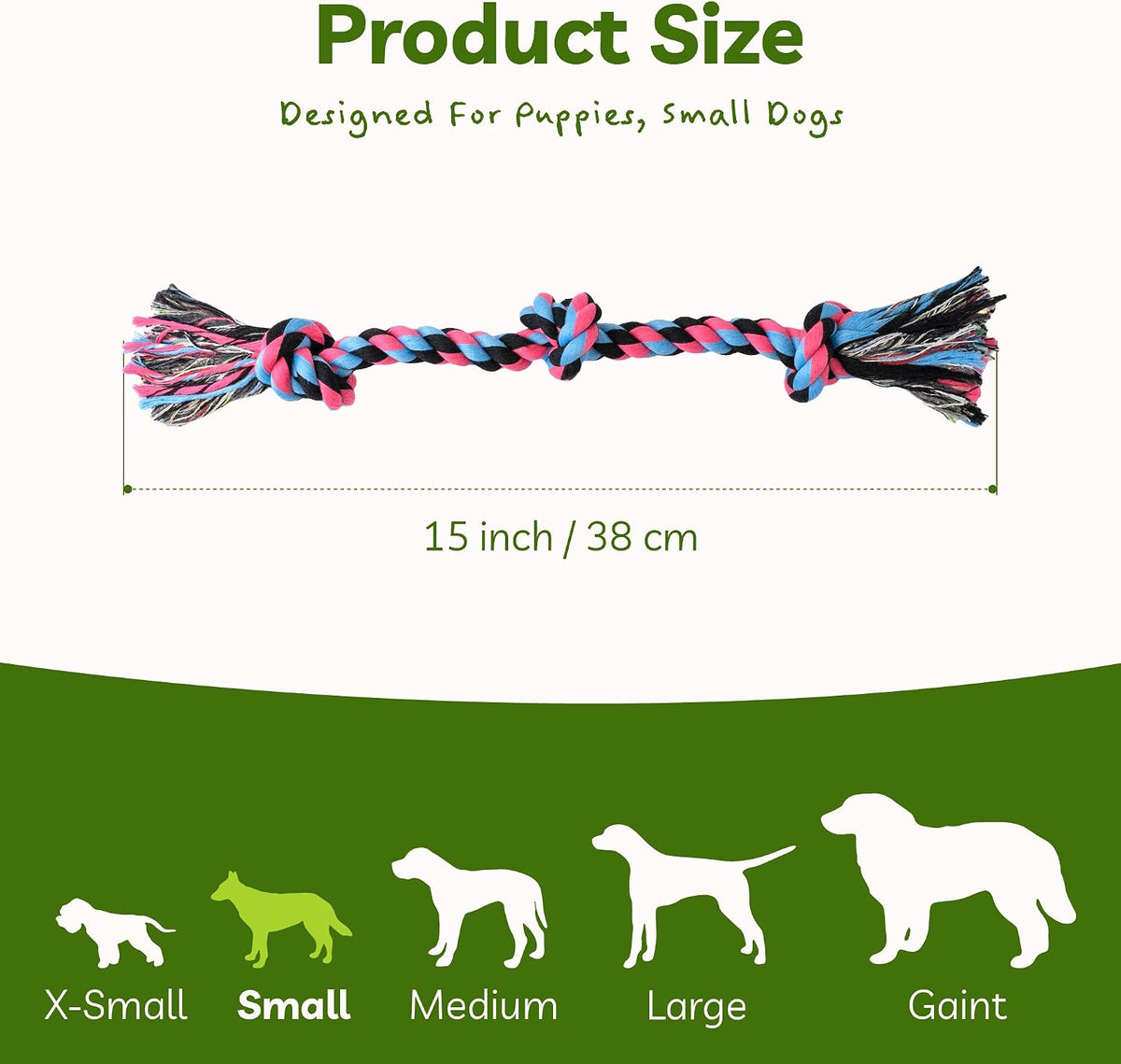 SHARLOVY Puppy Rope Toy, Dog Rope Toy for Small Dogs, Puppy Tething Toys, Cotton Interactive Tug of War Dog Toy for Puppy Langeweile, Dog Chew Toys for Aggressive Chewers Small Breed