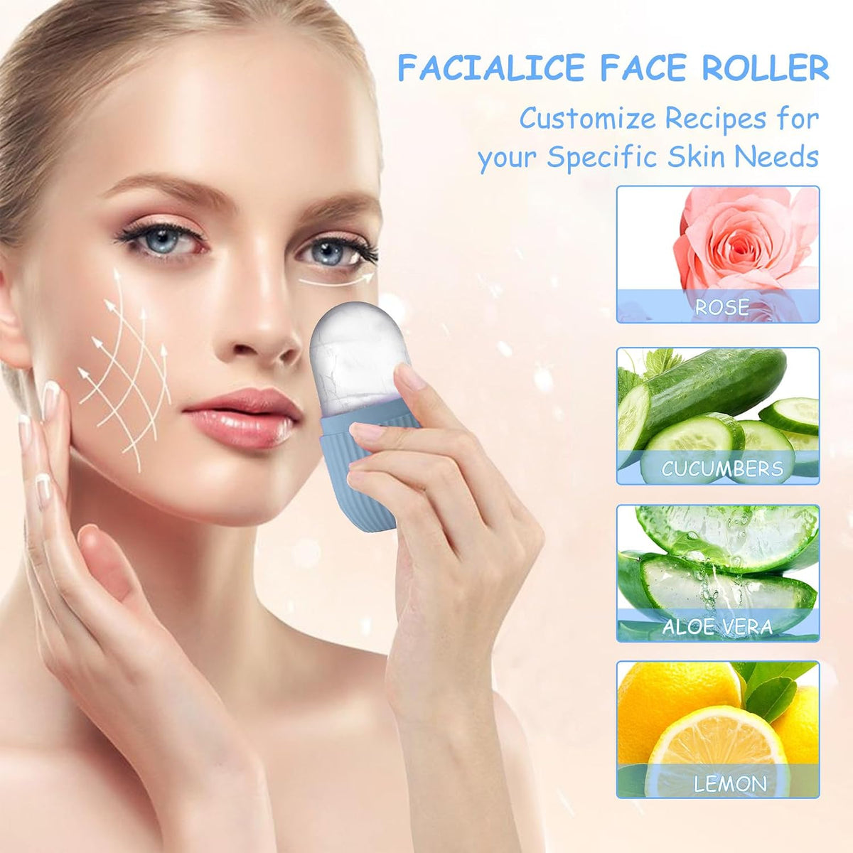 3Er-Pack Eisroller Gesicht,Face Ice Roller,Gesichtsmassage | Gesichtsentschwellung,Beauty Skincare Für Hautpflege,Kühlend Beruhigend,Essential Für Strahlende Haut