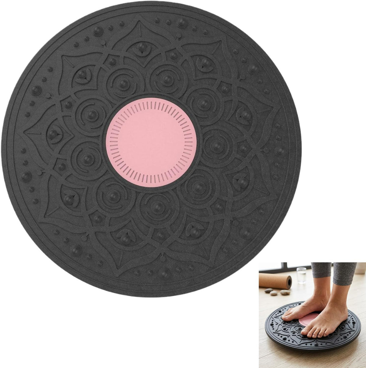 Balance Board, Wackelbrett Ø 30Cm, Balance Board Rund,Tragbare Übungsgeräte Büro Übungsgeräte, Für Zuhause, Büro Und Fitnessstudio(Rosa)