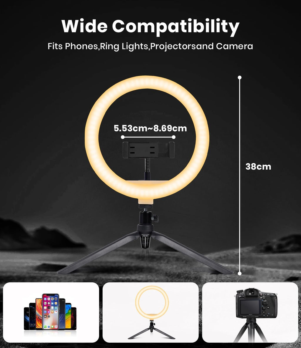 10" Ring Light Avec Trépied, Anneau Lumineux Professionnel Avec Télécommande Wireless,3 Modes De Lumière & 10 Niveaux De Luminosité, Lumière Téléphone Selfie Pour Tiktok/Youtube/Diffusion En Direc