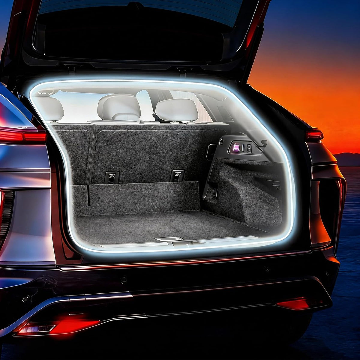 Kofferraum Lichtstreifen,4M Kofferraumbeleuchtung Led,Kofferraum Beleuchtung,Led Streifen Auto,Automatischer Sensor Tail Box Led Strip Lights Für Auto Kofferraum (Weiß, Dauerlicht)