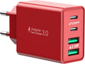 USB C Ladegerät, 40W 4-Ports USBC Stecker Mehrfach Schnellladegerät USB Ladestecker Mit PD Adapter+Qc Ladegerät Für Iphone 17 16 15 14 13 Pro Max plus 12 11, Ipad, Samsung, Handys Fast Charger