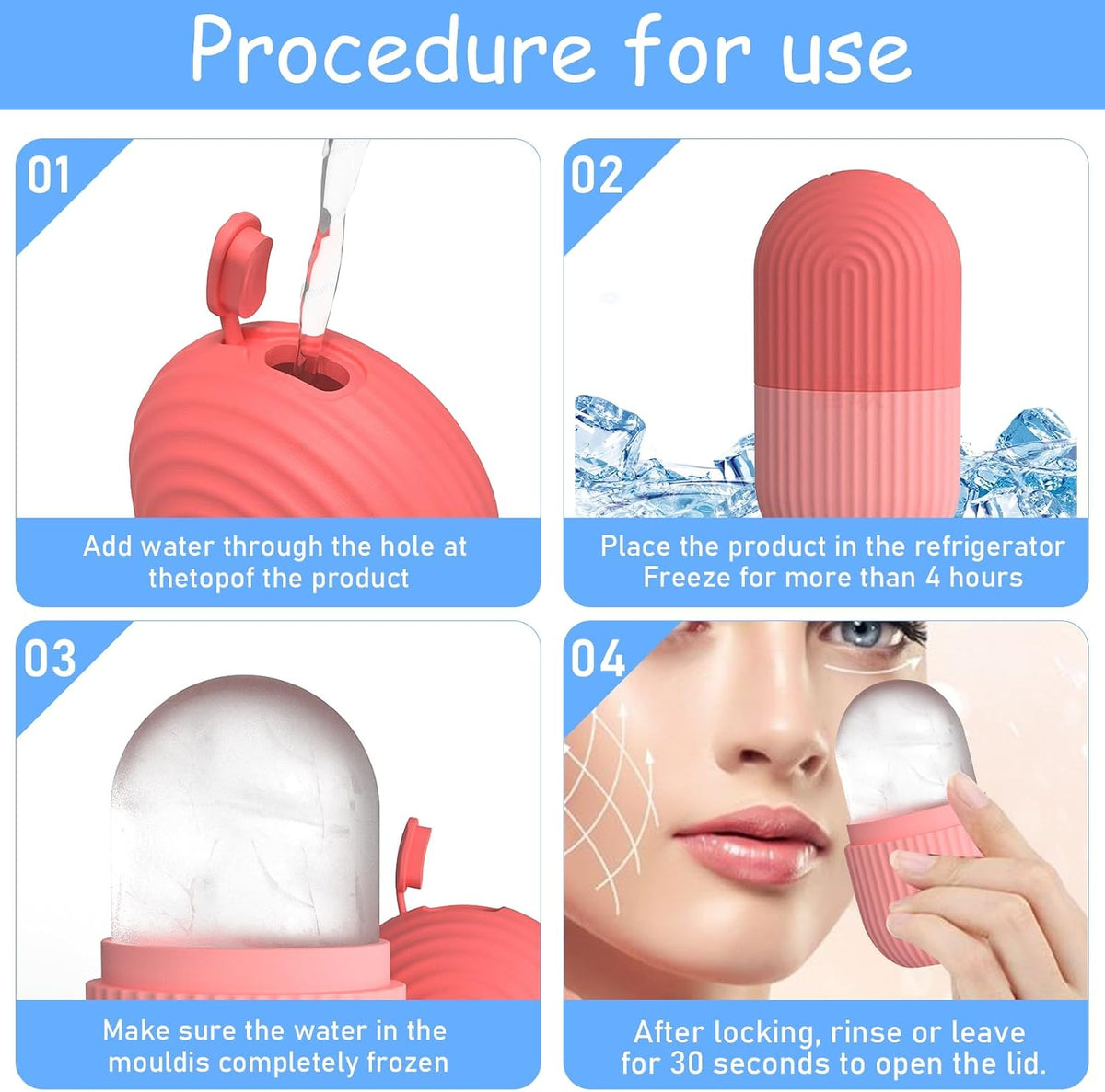 3Er-Pack Eisroller Gesicht,Face Ice Roller,Gesichtsmassage | Gesichtsentschwellung,Beauty Skincare Für Hautpflege,Kühlend Beruhigend,Essential Für Strahlende Haut