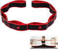 Yoga Stretching Strap, Stretching Band Mit 8 Schleifen, Yoga Stretch Gurt, Fitness Stretchband, 90Cm Länge, Hochelastischer Gymnastikband Für Effektives Stretching, Pilates, Tanz (Rot)