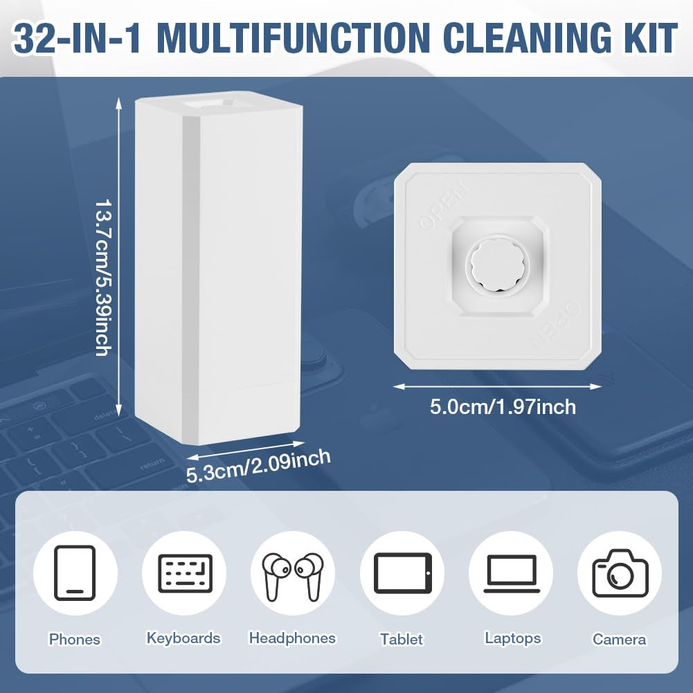 32 in 1 Tastatur Reinigungsset, Kopfhörer Reinigungsset Für Airpods Mit Bürste Und Spray, Keyboard Cleaner Für Laptop, Handys, PC Monitor, Kamera