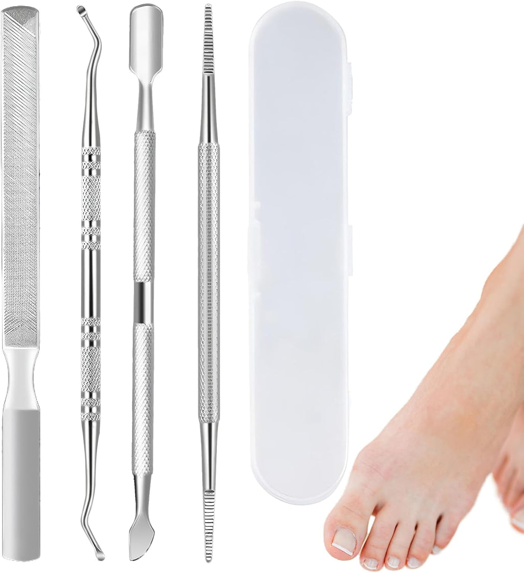 Ylinwtech 4 Stück Pediküre Werkzeuge,Metall Nagelfeilen,Nail File Set,Foot Care & Leisure Eignet Sich Zum Abschleifen Der Füße Und Zur Reinigung Von Dicker Fußhaut