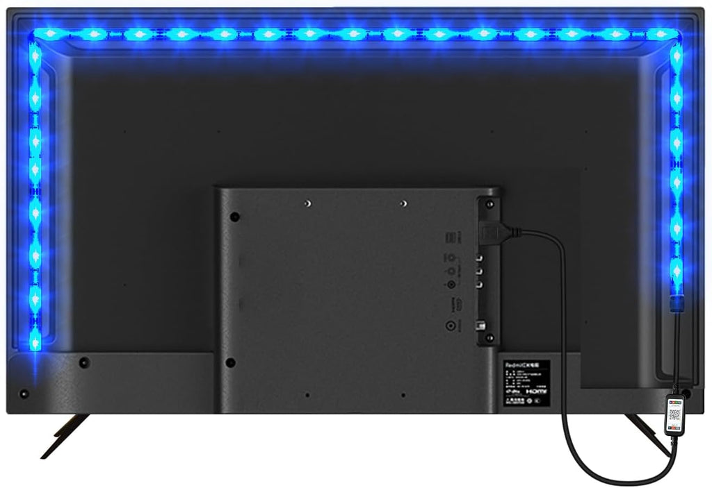 LED Strip 2M, Bluetooth USB Led Beleuchtung Hintergrundbeleuchtung Für 40 Bis 60 Zoll HDTV, Pc-Monitor, Deko, Party, Steuerbar Mit App+Fernbedienung, LED TV Hintergrundbeleuchtung Sync Mit Musik