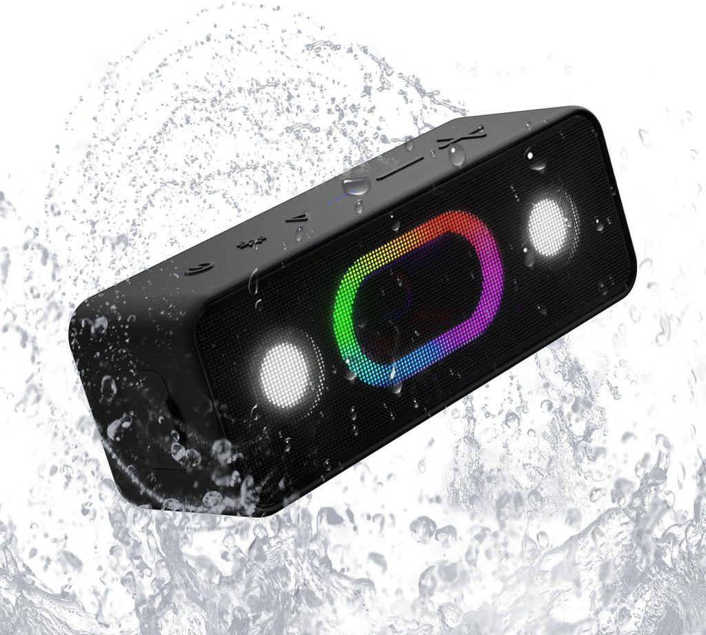 OHAYO Tragbarer Bluetooth-Lautsprecher: Bluetooth 5.3, 24 Stunden Spielzeit, 24 W Stereoklang, 5 Rgb-Leuchten, Tws-Wireless-Kopplung, IPX6 Wasserdicht, Geeignet Für Outdoor, Sport (Mehrfarbig)