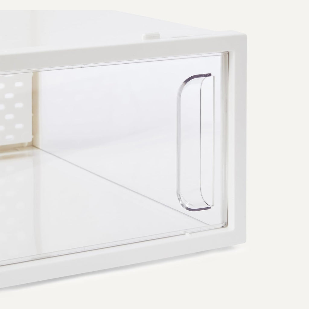 Amazon Basics Schuhaufbewahrungsbox, Stapelbar Und Faltbar, Mittelgroß, 12 Stück, Transparent